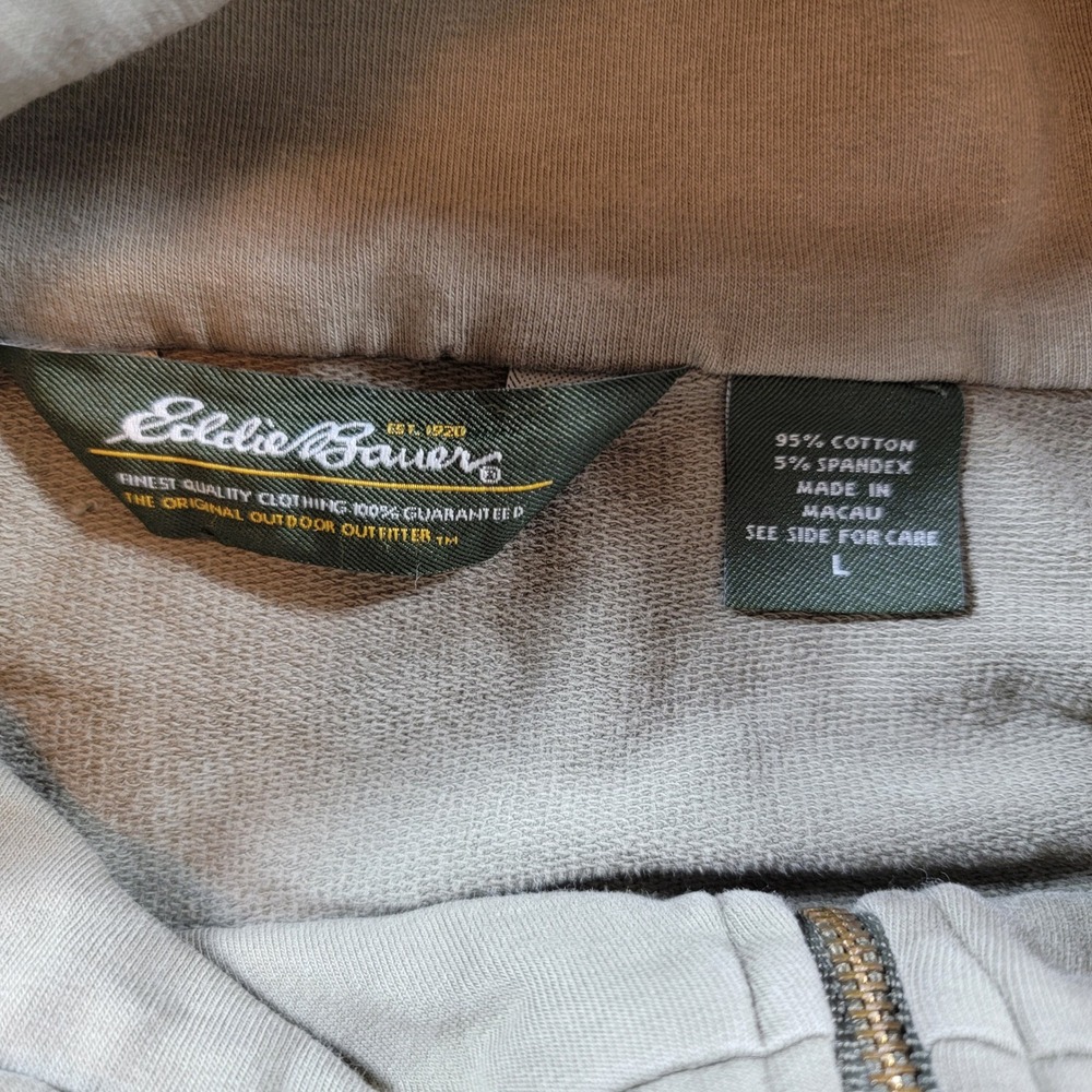 Eddie Bauer Full Zip Jacket Womens Large Olive Green Excellent Cinched Waist - Picture 2 of 5